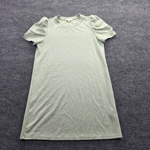 Cynthia Rowley T-Shirt Dress Puff Sleeve Sage Green Modal Blend Medium Womens